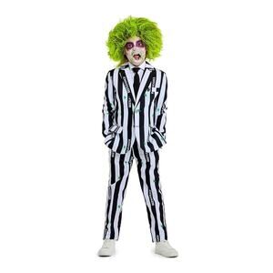 BEETLEJUICE COSTUME WITH GREEN BUG PRINT - CHILD LARGE (12/14)